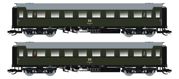 Saxonia 120195 - 2er Set Personenwagen C4ü Sa 07 der DR Saxonia 120195 - 2er Set Personenwagen C4ü Sa 07 der DR